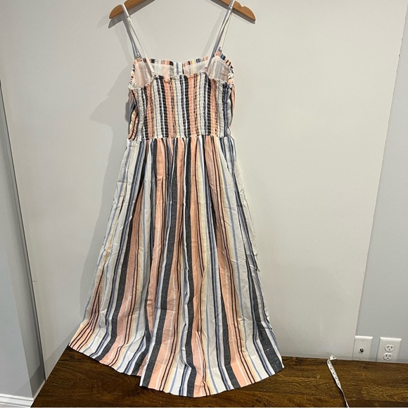 Free People Lilah Multi Striped Pleated Midi Dress - Picture 9 of 13